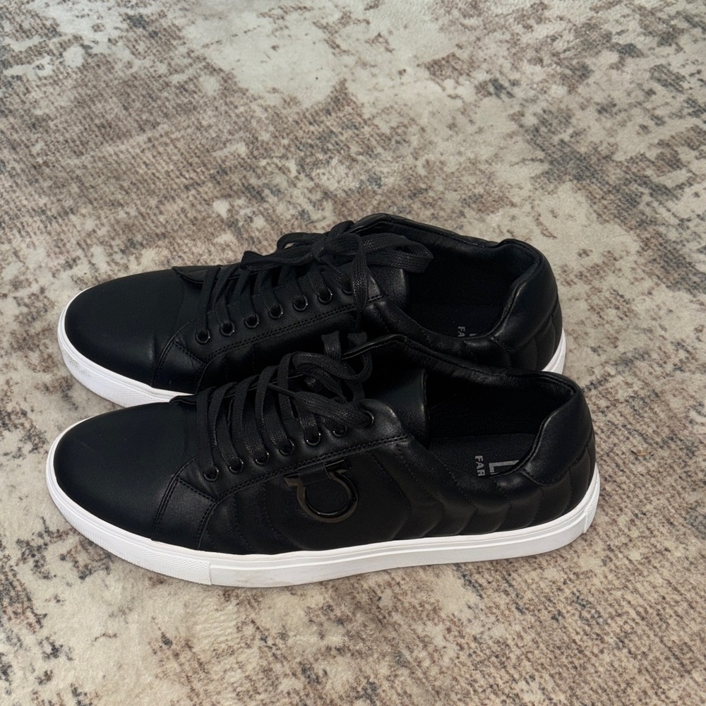 Men's Black Leather Sneakers